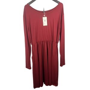 Women's Long Sleeve Red Dress